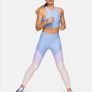 NWOT Outdoor Voices 7/8 Springs Color Block Leggings Lilac Lavender Dahlia Small